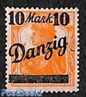 Germany, Danzig 1920 10 Mark On 7.5pf, Stamp Out Of Set, Mint NH - Other & Unclassified