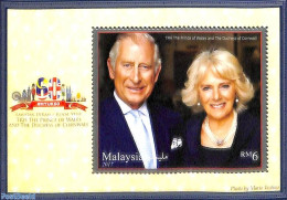 Malaysia 2017 Prince Charles & Camilla S/s, Mint NH, History - Kings & Queens (Royalty) - Königshäuser, Adel