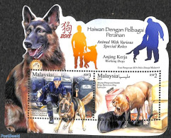 Malaysia 2018 Working Dogs S/s, Mint NH, Nature - Various - Dogs - Police - Policia – Guardia Civil