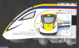 Malaysia 2018 Electric Railways S/s, Mint NH, Transport - Railways - Eisenbahnen