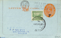 New Zealand 1953 Letter Card To Holland, Used Postal Stationary - Storia Postale