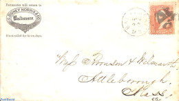 United States Of America 1861 Letter From Baltimore To Attleborough, Postal History - Covers & Documents