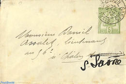 Tunisia 1900 Envelope 5c From Gabes To France, Used Postal Stationary - Tunisia