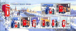 Great Britain 2018 Christmas 8v M/s, Mint NH, Religion - Christmas - Mail Boxes - Neufs