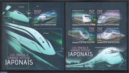 Central Africa 2013 Japanese Railways 2 S/s, Mint NH, Transport - Railways - Trains