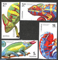 Romania 2020 Chameleons 4v, Mint NH, Nature - Animals (others & Mixed) - Reptiles - Nuovi