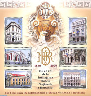 Romania 2020 140 Years National Bank 6v M/s, Mint NH, Various - Banking And Insurance - Ungebraucht