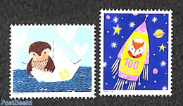 Switzerland 2021 Wishing Stamps Owl & Fox 2v, Mint NH, Nature - Animals (others & Mixed) - Owls - Ungebraucht