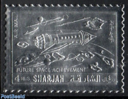 Sharjah 1972 Future Space 1v, Silver, Mint NH, Transport - Various - Space Exploration - Other Material Than Paper - A.. - Errori Sui Francobolli