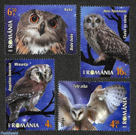 Romania 2022 Owls 4v, Mint NH, Nature - Birds - Birds Of Prey - Owls - Nuevos