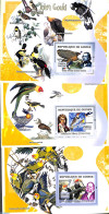 Guinea, Republic 2007 Bird Paintings 3 S/s, Mint NH, Nature - Birds - Art - Paintings - Other & Unclassified