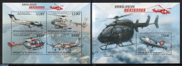 Burundi 2012 Flying Ambulances 2 S/s, Mint NH, Health - Transport - Helicopters - Aircraft & Aviation - Helikopters