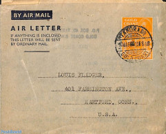 Gold Coast 1950 Air Letter To USA, Used Postal Stationary - Altri & Non Classificati