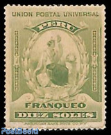 Peru 1899 Diez Soles, Green, Unused, Unused (hinged) - Andere & Zonder Classificatie