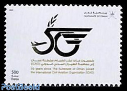 Oman 2023 50 Years ICAO 1v, Mint NH, Transport - Aircraft & Aviation - Flugzeuge