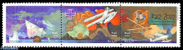 Brazil 2022 First South Atlantic Flight 3v [::], Mint NH, Transport - Aircraft & Aviation - Ships And Boats - Unused Stamps
