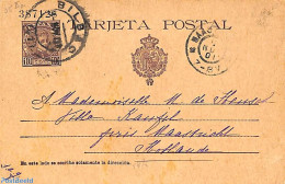 Spain 1901 Postcard 10c, With Control Number, Used, Used Postal Stationary - Brieven En Documenten
