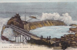 64122 01 46#0+19 - BIARRITZ - LE ROCHER DE LA VIERGE PAR MER DEMONTEE - Biarritz