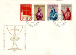 LIECHTENSTEIN FDC 1966 EGLISE SAINT FLORIN - Christendom