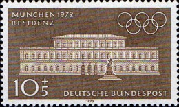 RFA Poste N** Yv: 487/490 Jeux Olympiques D'été Munich Edifices Munichois (Thème) - Ete 1972: Munich