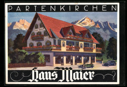 Künstler-AK Partenkirchen, Hotel-Pension Haus Maier  - Sonstige & Ohne Zuordnung