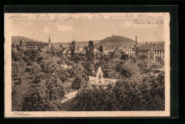 AK Tuttlingen, Brunnen Im Park Mit Stadtblick  - Tuttlingen