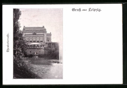 AK Leipzig, Auf Der Theaterterrasse  - Teatro