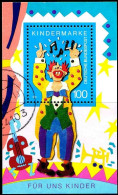 RFA Bloc Obl Yv:26 Mi:27 Für Uns Kinder Clown (Beau Cachet Rond) (Thème) - Cirque