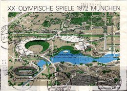RFA Bloc Obl Yv: 6 Mi:7 20.Olympische Spiele München (Beau Cachet Rond) Stuttgart 28-3-73 (Thème) - Ete 1972: Munich