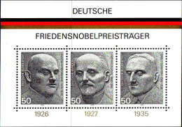 RFA Bloc N** Yv:10 Mi:11 Deutsche Friedensnobelpreisträger (Thème) - Premio Nobel
