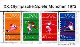 RFA Bloc N** Yv: 7 Mi:8 20.Olympische Spiele München (Thème) - Ete 1972: Munich