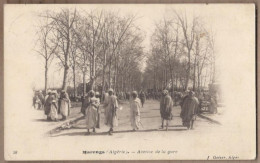 CPA ALGERIE - MARENGO - Avenue De La Gare - TB PLAN TB ANIMATION + Jolie Oblitération 1910 - Andere & Zonder Classificatie