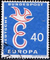 RFA Poste Obl Yv: 165 Mi:296 Europa Cept E Sous Colombe (cachet Rond) (Thème) - 1958