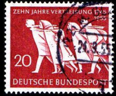 RFA Poste Obl Yv:  91 Mi:215 Zehn Jahre Vertreibung (Beau Cachet Rond) (Thème) - Réfugiés