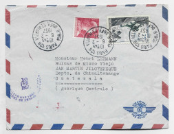 MULLER 15FR +75FR ALPINISME LETTRE AVION PARIS 128 6.2.1957 POUR GUATEMALA AU TARIF - 1955-1961 Marianne Van Muller