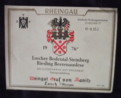 RHEINGÄU 1976 : ETIQUETTE ANCIENNE RIESLING - ALLEMAGNE - NEUVE - Other & Unclassified