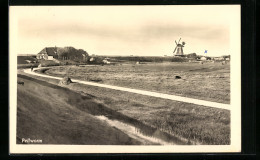 AK Pellworm, Blick Von Der Düne Zur Windmühle  - Sonstige & Ohne Zuordnung