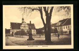 AK Belgern A. Elbe, Monument Auf Dem Marktplatz  - Belgern