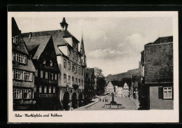 AK Calw, Rathaus Und Brunnen Auf Dem Marktplatz  - Calw