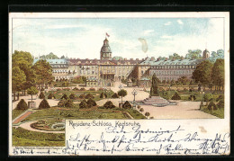 Lithographie Karlsruhe I. B., Parkanlagen Vor Dem Residenz-Schloss  - Karlsruhe