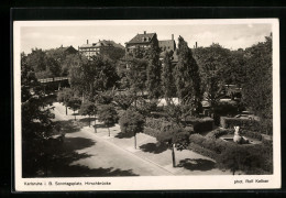 AK Karlsruhe I. B., Sonntagsplatz, Blick Zur Hirschbrücke  - Karlsruhe