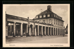 AK Karlsruhe I. B., Am Neuen Stadtgarten Eingang  - Karlsruhe