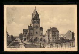 AK Karlsruhe I. B., Platz Vor Der Bonifatiuskirche  - Karlsruhe