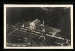 AK Karlsruhe I. B., Blick Auf Den Botanischen Garten Vom Flugzeug Aus  - Karlsruhe