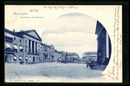 AK Karlsruhe, Rathaus Am Marktplatz  - Karlsruhe