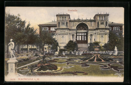 AK Karlsruhe I. B., Gartenseite Vor Der Festhalle  - Karlsruhe