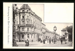 AK Karlsruhe I. B., Stadteingang Beim Hotel Germania  - Karlsruhe