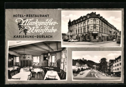 AK Karlsruhe-Durlach, Hotel Restaurant Markgräfler Weinstube, Im Gastraum  - Karlsruhe