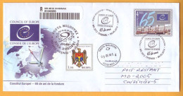 2014 Moldova Moldavie Moldau 65 Years Of Creation Of The Council Of Europe  FDC.Registered Mail. Postal History. - Europäischer Gedanke