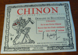 ETIQUETTE CHINON - DOMAINE DE BEAUSEJOUR - NEUVE - Other & Unclassified